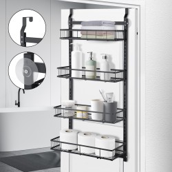 4 Tiers Kitchen Bathroom Pantry Over The Door Hanging Organizer Adjustable Baskets Storage Rack Shampoo Conditioner Body Wash Shelf 4 Tiers Kitchen Bathroom Pantry Over The Door Hanging Organizer Adjustable Baskets Storage Rack Shampoo Conditioner Body Wash Shelf